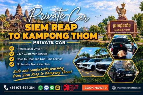 Siem Reap to Kampong Thom Private Car Transfer